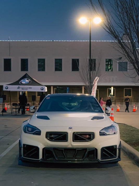 BMW M2 M2C G87 2023 2024 with Aftermarket Parts - Front Kidney Grill Carbon Fiber from SOOQOO USA