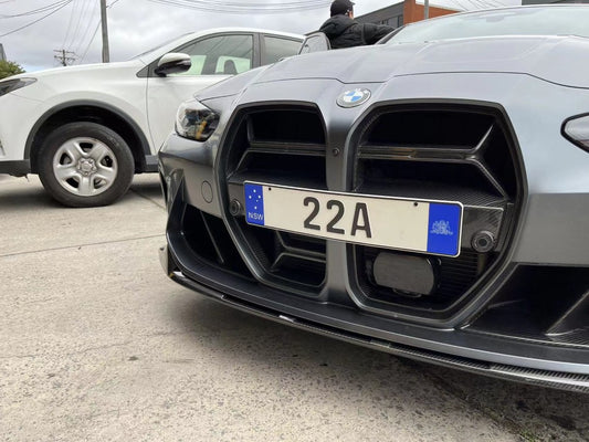 BMW M3 M3C M3CS G80 G81 2021 2022 2023 2024 & M4 M4C M4CS G82 G83 2021 2022 2023 2024 with Aftermarket Parts - CSL / Without ACC & CSL / With ACC Front Kidney Grill Pre-preg Carbon Fiber from Aero Republic