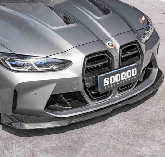 BMW M3CS M3C M3 G80 G81 2021-ON & M4CS M4C M4 G82 G83 2021-ON with Aftermarket Parts - B Style Front Lip Pre-preg Carbon Fiber from SOOQOO USA