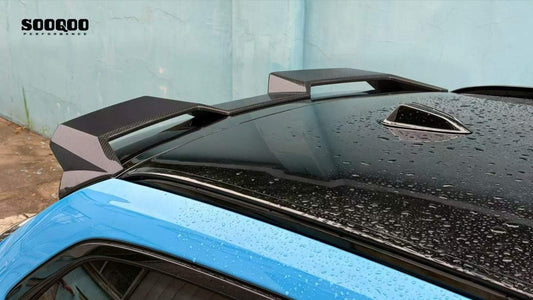 BMW M3CS M3C M3 G81 2021-ON & 3 Series M340i 330i G21 (Fits Both Pre-LCI & LCI) 2019-ON with Aftermarket Parts - SQ-V2 Rear Roof Spoiler Dry Pre-preg Carbon Fiber from SOOQOO USA
