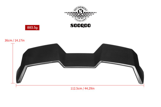 BMW M3CS M3C M3 G81 2021-ON & 3 Series M340i 330i G21 (Fits Both Pre-LCI & LCI) 2019-ON with Aftermarket Parts - SQ-V2 Rear Roof Spoiler Dry Pre-preg Carbon Fiber from SOOQOO USA