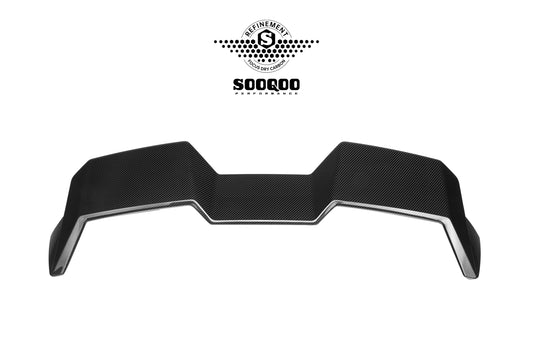 BMW M3CS M3C M3 G81 2021-ON & 3 Series M340i 330i G21 (Fits Both Pre-LCI & LCI) 2019-ON with Aftermarket Parts - SQ-V2 Rear Roof Spoiler Dry Pre-preg Carbon Fiber from SOOQOO USA