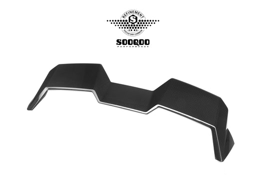 BMW M3CS M3C M3 G81 2021-ON & 3 Series M340i 330i G21 (Fits Both Pre-LCI & LCI) 2019-ON with Aftermarket Parts - SQ-V2 Rear Roof Spoiler Dry Pre-preg Carbon Fiber from SOOQOO USA