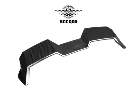 BMW M3CS M3C M3 G81 2021-ON & 3 Series M340i 330i G21 (Fits Both Pre-LCI & LCI) 2019-ON with Aftermarket Parts - SQ-V2 Rear Roof Spoiler Dry Pre-preg Carbon Fiber from SOOQOO USA