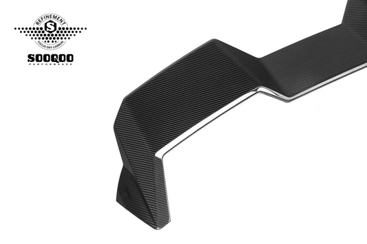 BMW M3CS M3C M3 G81 2021-ON & 3 Series M340i 330i G21 (Fits Both Pre-LCI & LCI) 2019-ON with Aftermarket Parts - SQ-V2 Rear Roof Spoiler Dry Pre-preg Carbon Fiber from SOOQOO USA