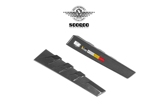BMW M3CS M3C M3 G81 2021-ON & 3 Series M340i 330i G21 (Fits Both Pre-LCI & LCI) 2019-ON with Aftermarket Parts - Rear Window Fins Dry Pre-preg Carbon Fiber from SOOQOO USA
