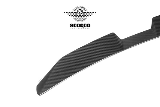 BMW M3 G80 2021-ON & 3 Series 330i M340i (Fits Both Pre-LCI & LCI) G20 2019-ON with Aftermarket Parts - Rear Roof Spoiler Dry Pre-preg Carbon Fiber from SOOQOO USA