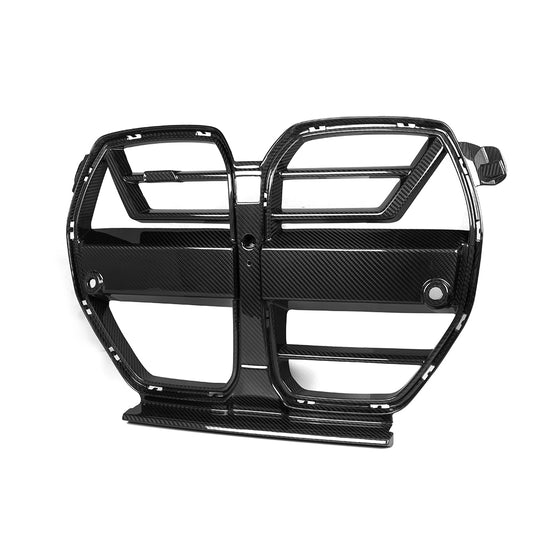 BMW M3 G80 G81 2021 2022 2023 2024 & M4 G82 G83 2021 2022 2023 2024 with Aftermarket Parts - SQ-A (Without & With ACC) Front Kidney Grill Carbon Fiber?from?SOOQOO USA