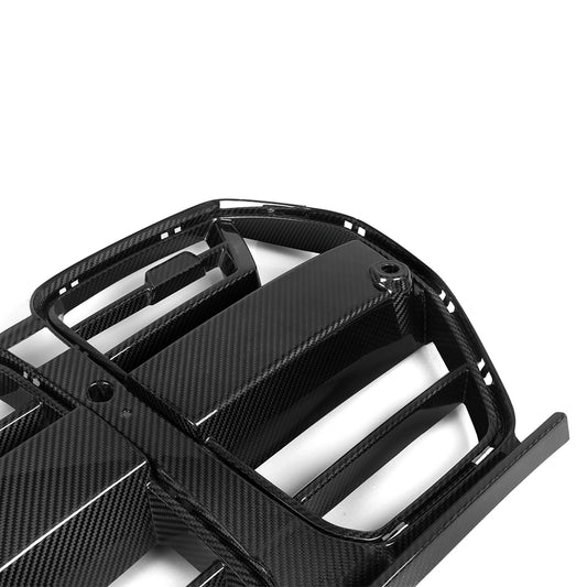 BMW M3 G80 G81 2021 2022 2023 2024 & M4 G82 G83 2021 2022 2023 2024 with Aftermarket Parts - SQ-A (Without & With ACC) Front Kidney Grill Carbon Fiber?from?SOOQOO USA