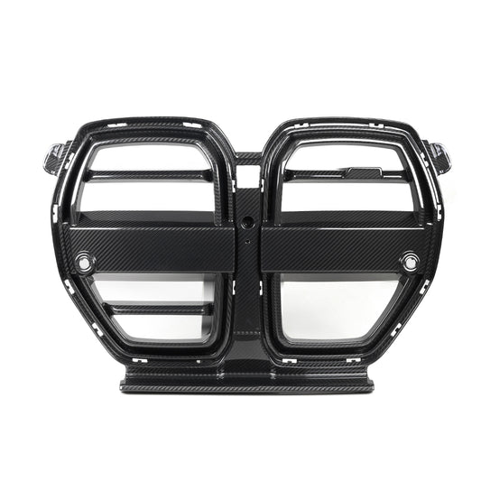 BMW M3 G80 G81 2021 2022 2023 2024 & M4 G82 G83 2021 2022 2023 2024 with Aftermarket Parts - SQ-V (Without & With ACC) Front Kidney Grill Carbon Fiber?from?SOOQOO USA