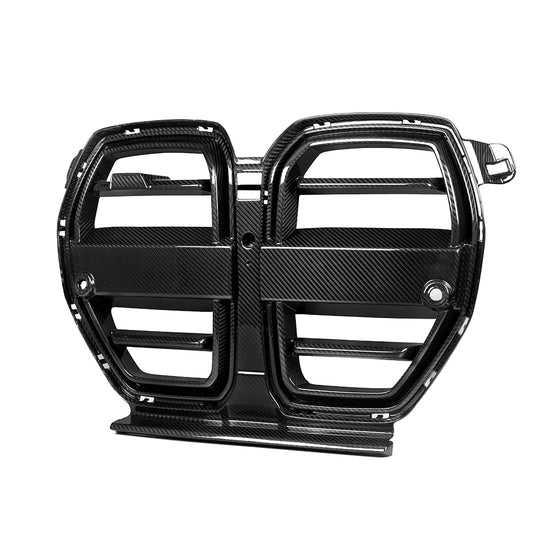 BMW M3 G80 G81 2021 2022 2023 2024 & M4 G82 G83 2021 2022 2023 2024 with Aftermarket Parts - SQ-V (Without & With ACC) Front Kidney Grill Carbon Fiber?from?SOOQOO USA