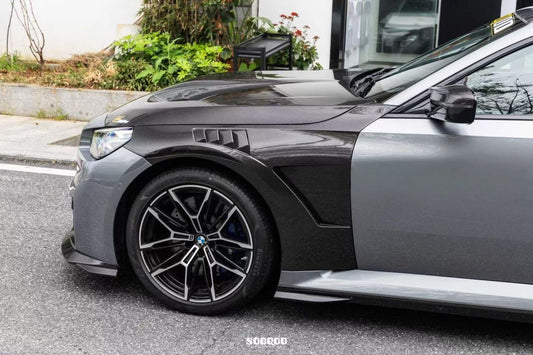 BMW M3 / M3C G80 G81 & M4 / M4C G82 G83 2021-ON with Aftermarket Parts - Hood Bonnet Dry Pre-preg Carbon Fiber from SOOQOO USA