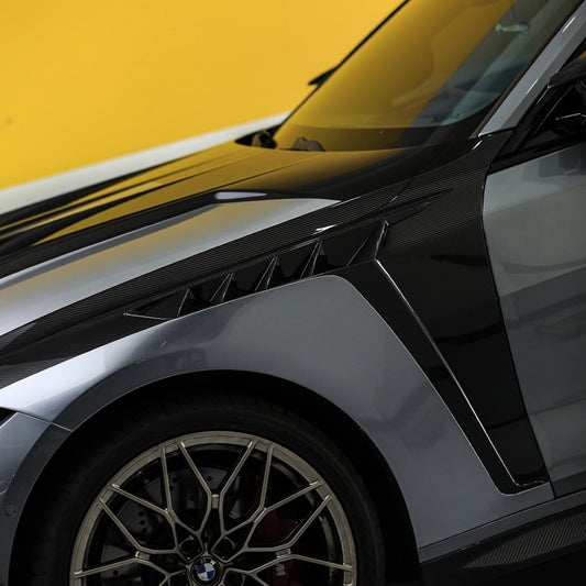 BMW M3 G80 G81 & M4 G82 G83 2021-ON with Aftermarket Parts - V1 Front Fenders Dry Pre-preg Carbon Fiber from SOOQOO USA