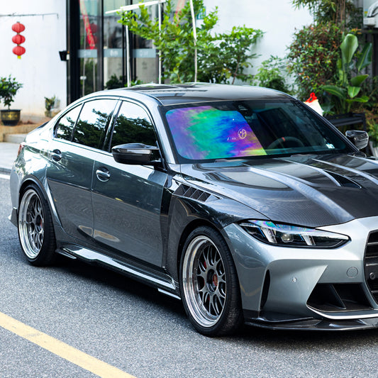 BMW M3 G80 G81 & M4 G82 G83 2021-ON with Aftermarket Parts - V1 Front Fenders Dry Pre-preg Carbon Fiber from SOOQOO USA