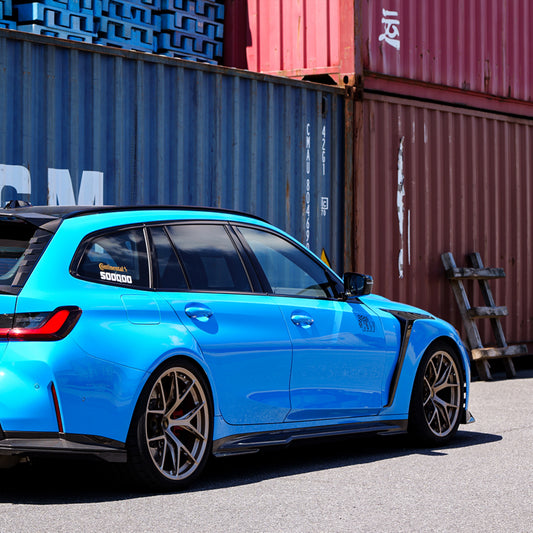 BMW M3 G80 G81 & M4 G82 G83 2021-ON with Aftermarket Parts - Front Fenders Dry Pre-preg Carbon Fiber from SOOQOO USA