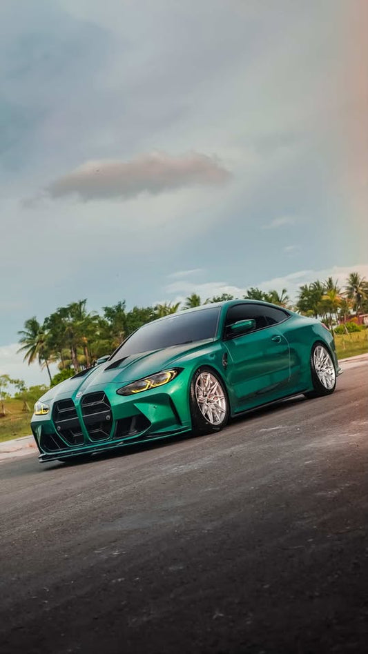 BMW M3 G80 G81 2021-ON & M4 G82 G83 2021-ON With Aftermarket Parts - Front Lip & Upper Lip Trim Replacement Pre-preg Carbon Fiber from Karbel Carbon