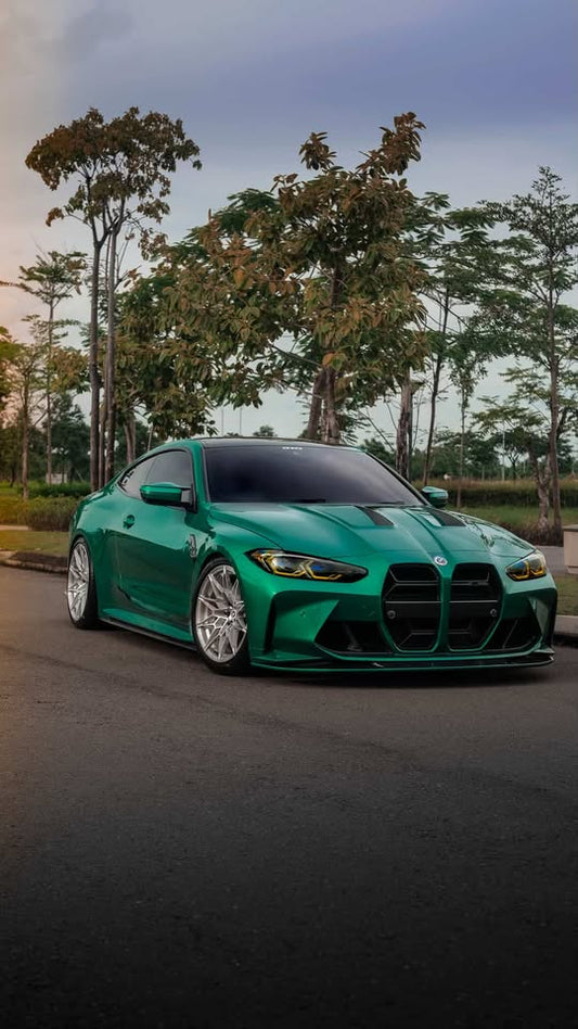 BMW M3 G80 G81 2021-ON & M4 G82 G83 2021-ON With Aftermarket Parts - Front Lip & Upper Lip Trim Replacement Pre-preg Carbon Fiber from Karbel Carbon