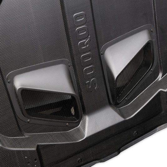 BMW M3 / M3C G80 G81 & M4 / M4C G82 G83 2021-ON with Aftermarket Parts - Hood Bonnet Dry Pre-preg Carbon Fiber from SOOQOO USA