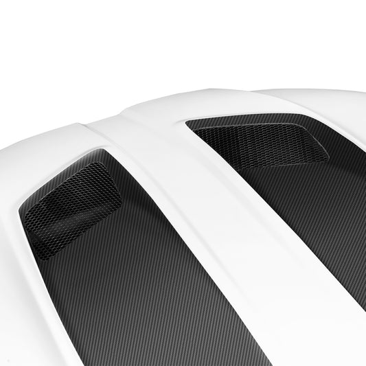 BMW M3 / M3C G80 G81 & M4 / M4C G82 G83 2021-ON with Aftermarket Parts - V2 Hood Bonnet Partial Dry Pre-preg Carbon Fiber from SOOQOO USA