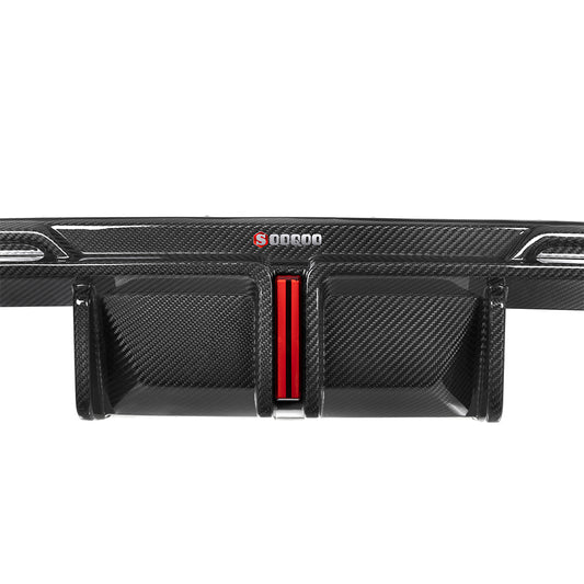BMW M3 M3C M3CS G80 G81 2021 2022 2023 2024 & M4 M4C M4CS M4CSL G82 G83 2021 2022 2023 2024 with Aftermarket Parts - With Light Rear Diffuser & Canards?Pre-preg Carbon Fiber from SOOQOO USA