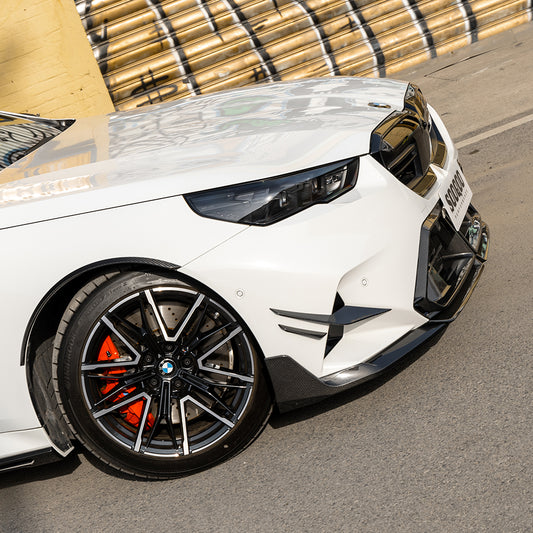 Upgrade Your BMW M5C M5 G90 2024-ON with SOOQOO USA's Aftermarket Parts - Front Canards Carbon Fiber. A complete transformation of style and performance.