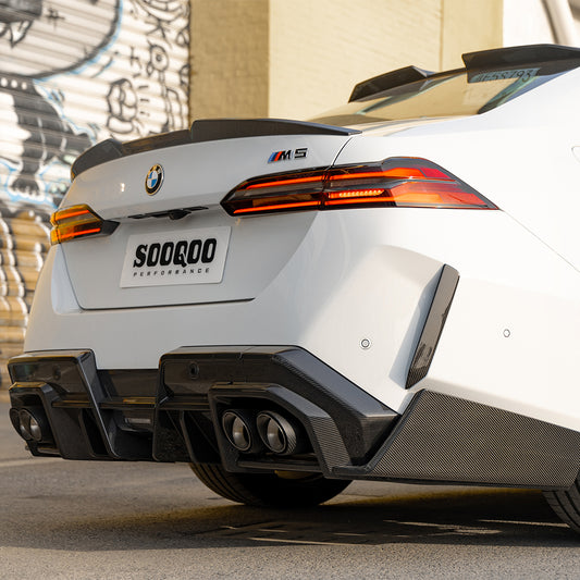 Upgrade Your BMW M5C M5 G90 2024-ON with Aftermarket Parts - B Style Rear Diffuser Carbon Fiber from SOOQOO USA
