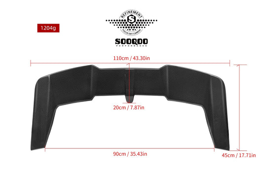 BMW M5 G99 2024-ON with Aftermarket Parts - Rear Roof Spoiler Dry Pre-preg Carbon Fiber from SOOQOO USA