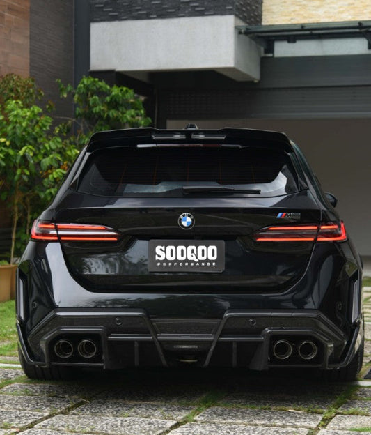 BMW M5 G99 2024-ON with Aftermarket Parts - Rear Roof Spoiler Dry Pre-preg Carbon Fiber from SOOQOO USA