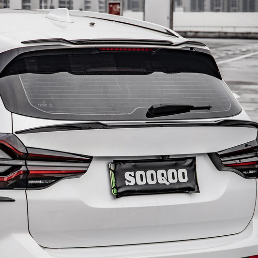 BMW X3 M340i s/x Drive 340i G01 LCI 2022 2023 2024 & IX3 BEV G08 LCI 2022 2023 2024 with Aftermarket Parts - Rear Roof Spoiler?Carbon Fiber from SOOQOO USA