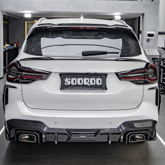 BMW X3 ?M40 s/x Drive30 G01 LCI 2022-ON & IX3 BEV G08 LCI 2022-ON with Aftermarket Parts - Rear Canards Pre-preg Carbon Fiber from SOOQOO USA