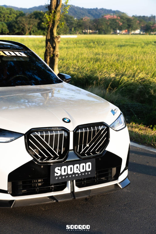 BMW X3 M50i/30i xDrive G45 2025-ON with Aftermarket Parts - Front Lip Dry Pre-preg Carbon Fiber from SOOQOO USA