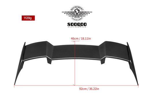 BMW X3 M50i/30i xDrive G45 2025-ON with Aftermarket Parts - Rear Roof Spoiler Dry Pre-preg Carbon Fiber from SOOQOO USA