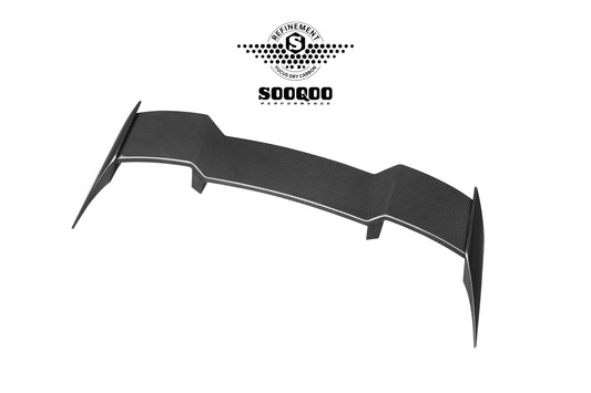 BMW X3 M50i/30i xDrive G45 2025-ON with Aftermarket Parts - Rear Roof Spoiler Dry Pre-preg Carbon Fiber from SOOQOO USA