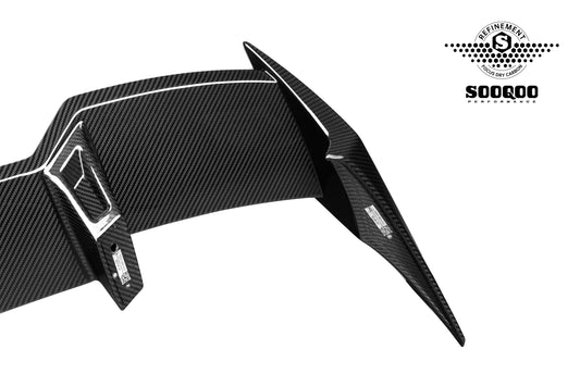 BMW X3 M50i/30i xDrive G45 2025-ON with Aftermarket Parts - Rear Roof Spoiler Dry Pre-preg Carbon Fiber from SOOQOO USA