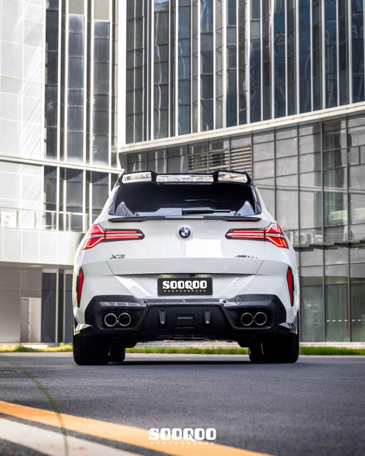 BMW X3 M50i/30i xDrive G45 2025-ON with Aftermarket Parts - Rear Roof Spoiler Dry Pre-preg Carbon Fiber from SOOQOO USA