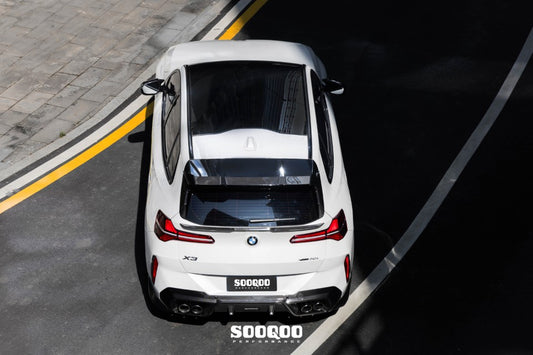 BMW X3 M50i/30i xDrive G45 2025-ON with Aftermarket Parts - Rear Window Side Trim Dry Pre-preg Carbon Fiber from SOOQOO USA