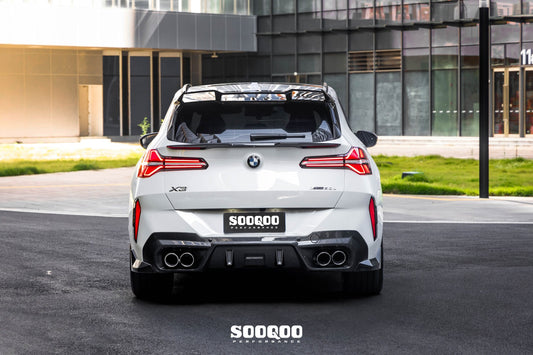 BMW X3 M50i/30i xDrive G45 2025-ON with Aftermarket Parts - Rear Window Side Trim Dry Pre-preg Carbon Fiber from SOOQOO USA