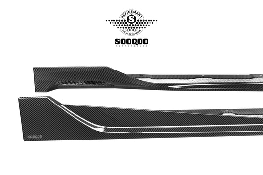 BMW X3 M50i/30i xDrive G45 2025-ON with Aftermarket Parts - Side Skirts Dry Pre-preg Carbon Fiber from SOOQOO USA