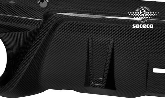 BMW X3 M50i/30i xDrive G45 2025-ON with Aftermarket Parts - V1 Style Rear Diffuser Dry Pre-preg Carbon Fiber from SOOQOO USA