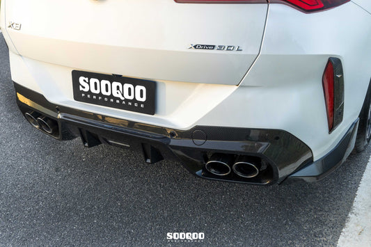 BMW X3 M50i/30i xDrive G45 2025-ON with Aftermarket Parts - V1 Style Rear Diffuser Dry Pre-preg Carbon Fiber from SOOQOO USA