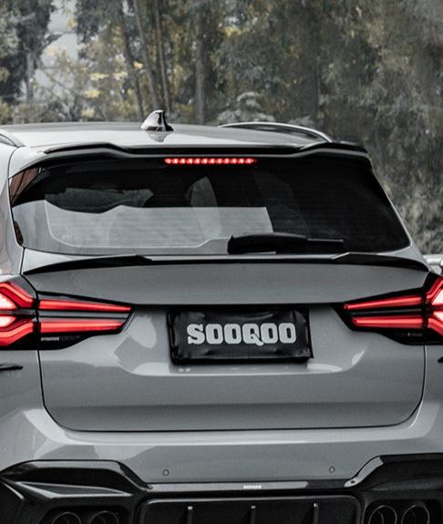 BMW X3M F97(Fits Both Pre-LCI & LCI) 2019 2020 2021 2022 2023 2024 with Aftermarket Parts - Rear Roof Spoiler?Carbon Fiber from SOOQOO USA