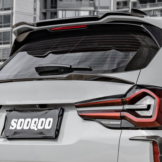 BMW X3M F97(Fits Both Pre-LCI & LCI) 2019 2020 2021 2022 2023 2024 with Aftermarket Parts - Rear Roof Spoiler?Carbon Fiber from SOOQOO USA