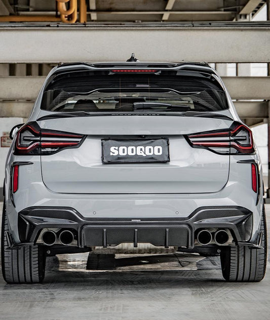 BMW X3M X3MC F97 LCI 2022 2023 2024 with Aftermarket?Parts - Rear Canards?Carbon Fiber from SOOQOO USA