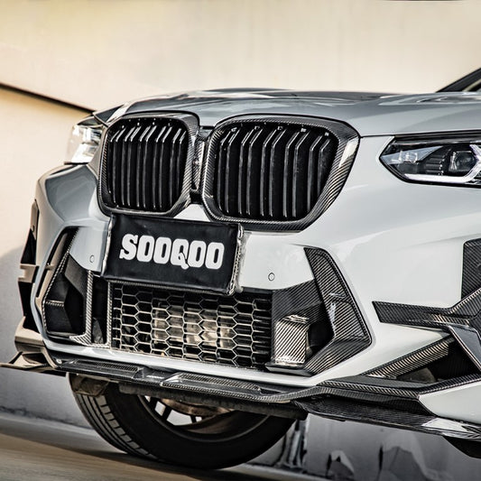 BMW X3M X3MC F97 LCI 2022 2023 2024 & X4M X4MC F98 LCI 2022 2023 2024 with Aftermarket Parts - Front Lip?Carbon Fiber from SOOQOO USA