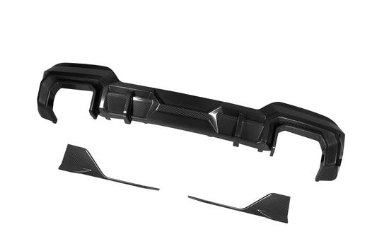 BMW X3 s/x Drive30 G01 LCI 2022-ON &?IX3 BEV G08 LCI 2022-ON & X3 M40 G01 LCI 2022-ON with Aftermarket Parts - Rear Diffuser & Canards Pre-preg Carbon Fiber from SOOQOO USA