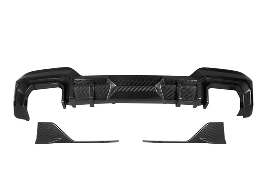 BMW X3 s/x Drive30 G01 LCI 2022-ON &?IX3 BEV G08 LCI 2022-ON & X3 M40 G01 LCI 2022-ON with Aftermarket Parts - Rear Diffuser & Canards Pre-preg Carbon Fiber from SOOQOO USA