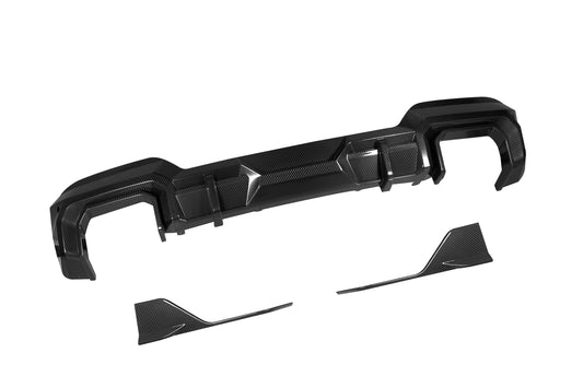BMW X3 s/x Drive30 G01 LCI 2022-ON &?IX3 BEV G08 LCI 2022-ON & X3 M40 G01 LCI 2022-ON with Aftermarket Parts - Rear Diffuser & Canards Pre-preg Carbon Fiber from SOOQOO USA