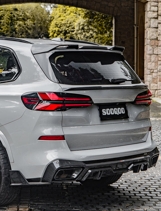 BMW X5 M60i M50i s/x Drive 40i xDrive 50e G05 (Fits Both Pre-LCI & LCI) 2019-ON &?X5M/C F95 (Fits Both Pre-LCI & LCI) 2020-ON with Aftermarket Parts - Rear Lip Spoiler?Carbon Fiber from SOOQOO USA