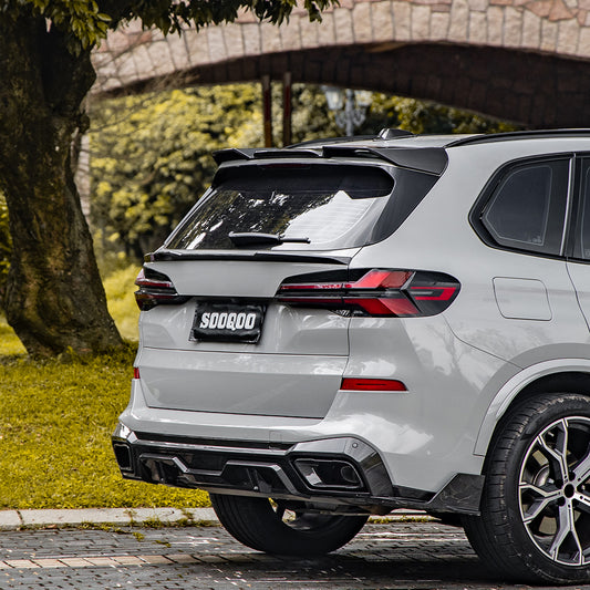 BMW X5 M60i M50i s/x Drive 40i xDrive 50e G05 (Fits Both Pre-LCI & LCI) 2019-ON &?X5M/C F95 (Fits Both Pre-LCI & LCI) 2020-ON with Aftermarket Parts - Rear Lip Spoiler?Carbon Fiber from SOOQOO USA