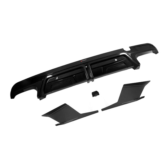 BMW X5M X5MC F95 LCI 2024-ON with Aftermarket Parts - Without & With Light Rear Diffuser Carbon Fiber from?SOOQOO USA